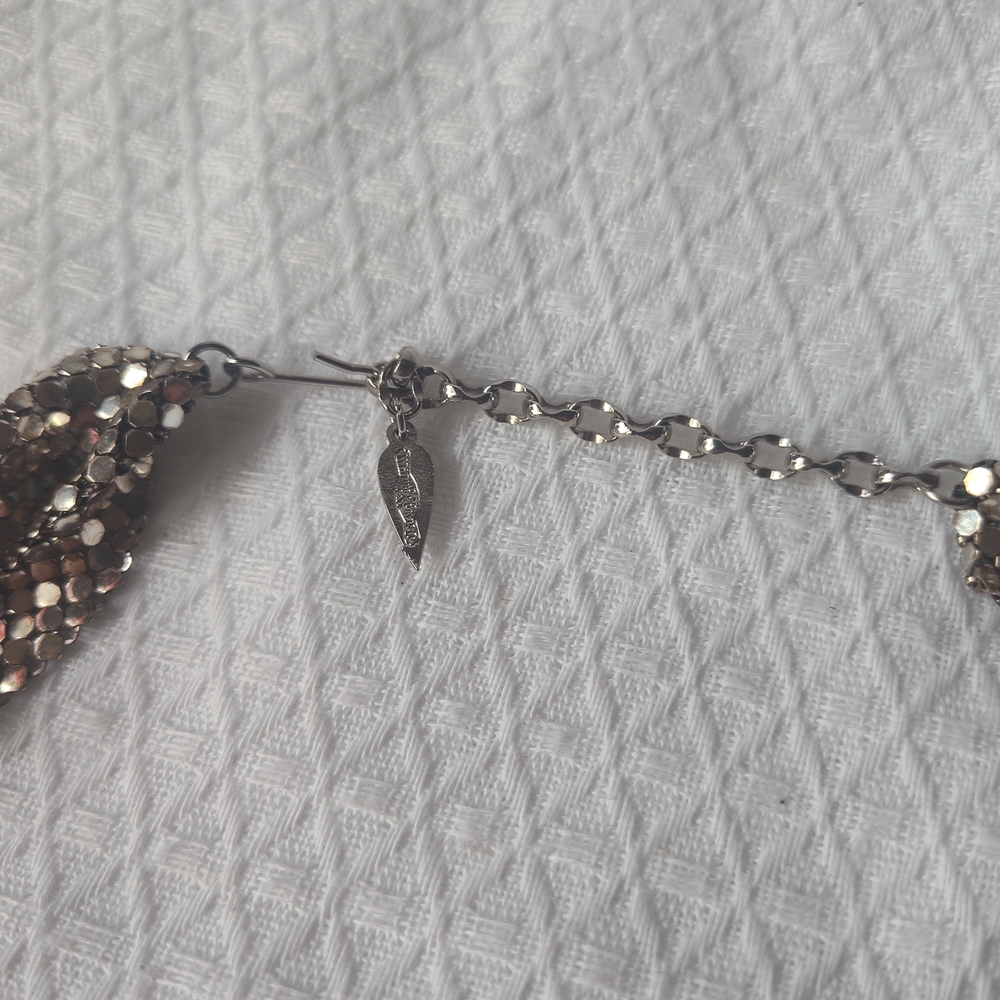 Silver Tone Whiting & Davis Mesh Statement Neckla… - image 6